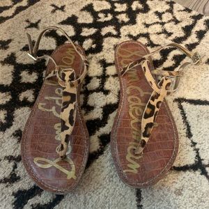 Sam Edelman Gigi Thong Sandal Tan Leopard